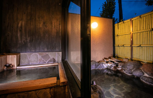 Private bath in villa, open air hot spring